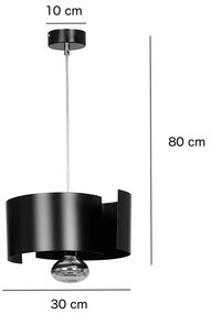 Sospensione Moderna 1 Luce Vixon In Acciao Nero E Cromo