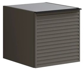 Struttura semi colonna da bagno Pixel 1 anta laccato opaco grigio carbone L 40 x H 40 x P 45.5 cm