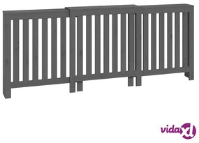 vidaXL Copertura Termosifone Grigia 210x21x85 cm Legno Massello Pino