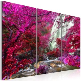 Quadro Beautiful Waterfall  Pink Forest  Colore Marrone, Dimensioni e Misure 120x80