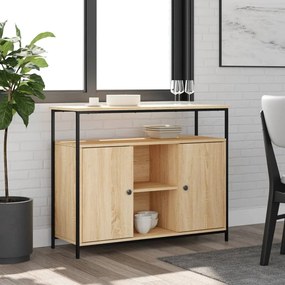 Credenza Rovere Sonoma 100x35x80 Cm İn Legno Multistrato /