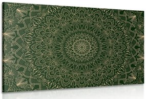 Stampa su tela – Mandala decorativa dettagliata in verde