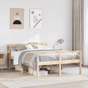 Letto per anziani con testiera 160x200 cm legno massello pino