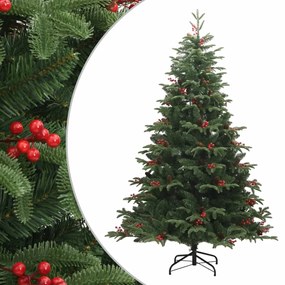 Albero Natale Artificiale Incernierato Con Pigne E Bacche 240cm /