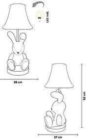Happy Lamps - Lampada da tavolo LED per bambini BENNY LED/5,4W/230V coniglio