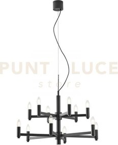 Lampadario karol grigio 12 luci attacco e14 72x120cm in metallo