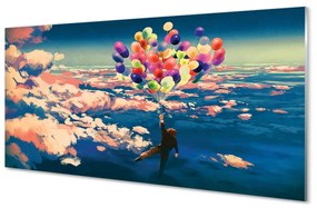 Quadro acrilico I palloncini delle nuvole del paradiso 100x50 cm