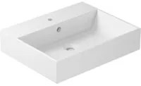 Lavabo rettangolare da appoggio/sospeso serie Plus Design di Ceramica Galassia - Bianco lucido 60x48cm