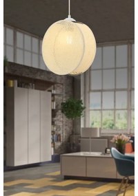 Lampada a sospensione su cavo DRUM 1xE27/60W/230V crema