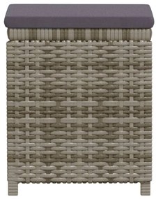 Set Divani da Giardino 7 pz con Cuscini in Polyrattan Grigio