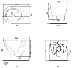 Cielo Enjoy Wc Sospeso 54x35 Senza Brida Completo Di Fissaggio Balsalto