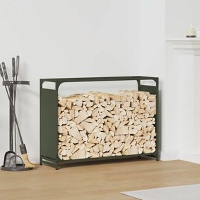 Rastrelliera Per Legna Da Ardere Verde Oliva 90x28x65 Cm /