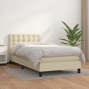 Giroletto A Molle Con Materasso Crema 100x200 Cm İn Similpelle /