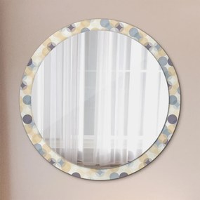 Specchio rotondo stampato Ruote geometriche fi 100 cm