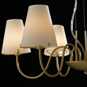 Lampadario Sospensione Canto, Class, Colore Oro, 28W, Mis. 65,6 x 22,6 x 112 cm