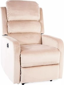 Poltrona reclinabile Pegaz Velvet beige – 64x88–160x102 cm