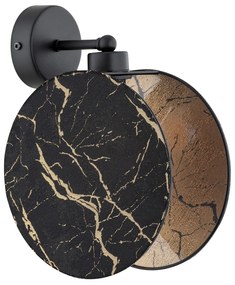 Applique 1 Luce Moderna Nut In Acciaio Effetto Marmo Nero