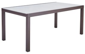 Tavolo da giardino allungabile Lyra II NATERIAL in alluminio marrone con piano in vetro  per 10 persone 180/260x96cm