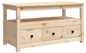 Tavolino da salotto 102x49x55 cm in legno massello di pino