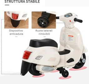 Scooter Elettrico per Bambini Licenza Ufficiale Piaggio Vespa Small 7,2V 2,5Ah Bianco...
