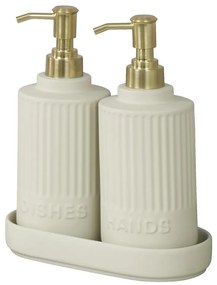 WENKO 54651100 - Dispenser per sapone HEIDI 19x21 cm crema/oro/bianco