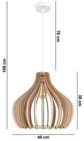 Lampadario su filo WILL 1xE27/60W/230V bianco