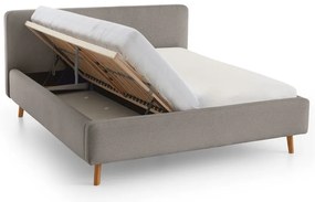Letto matrimoniale imbottito grigio chiaro rete non inclusa 140x200 cm Mattis – Meise Möbel