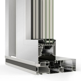 Porta alzante scorrevole Schüco ASE 80.HI, bianco RAL-9016, 2000 x 1800 mm, configurazione individuale