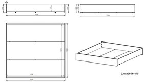 Letto matrimoniale bianco con contenitore 140x190 cm Gabi - Marckeric