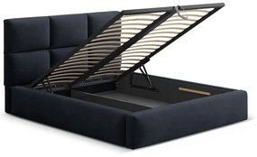 Letto matrimoniale imbottito blu scuro con contenitore con rete inclusa 200x200 cm Libera – Windsor &amp; Co Sofas