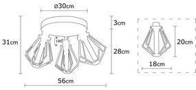 Lampada da soffitto in nero e oro con paralume in metallo ø 18 cm Oylat - Opviq lights