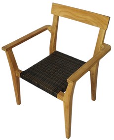 PAGAN - poltrona impilabile in teak e wicker