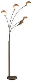 Lampada Da Terra 200 Cm 5 Bulbi E14 Argento /