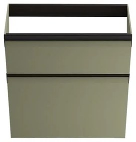 Mobile da bagno sospeso sotto lavabo Fusion L 59.5 x H 60 x P 45.5 cm verde salvia opaco, 2 cassetti
