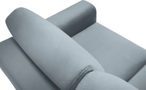 Divano azzurro allungabile e con contenitore con rivestimento in velluto 235 cm Kyoto – Cosmopolitan Design