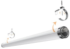 Plafoniera LED 150cm 50W IP69K in PMMA con driver Philips Colore  Bianco Naturale 4.000K