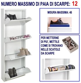 Scarpiera Slim Originale, 12 paia di scarpe, Col. Bianco