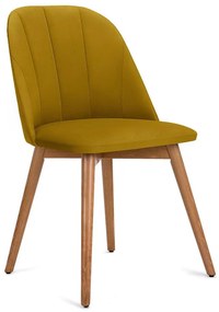 Sedia da pranzo BAKERI 86x48 cm giallo/faggio