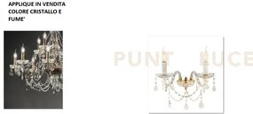 Applique opera 2 luci cristallo e fume' attacco e14 l.37cm
