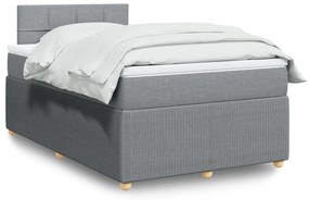Giroletto A Molle Con Materasso Grigio Chiaro 120x200cm Tessuto /