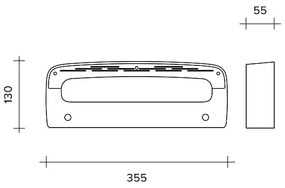 Aki lampada a parete grande mattone - 4000k - 22w 3370 lumen