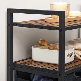 Cesto porta biancheria REX marrone/nero