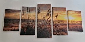 Quadri 5 pezzi – Tramonto sulla spiaggia