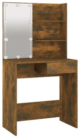 Toeletta con led rovere fumo 74,5x40x141 cm