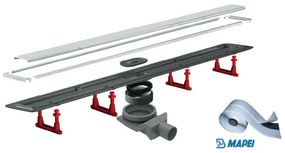 Canalina doccia a pavimento 55 cm con cover piastrellabile in acciaio inox e scarico incluso