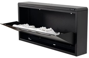 Scarpiera nera in metallo con ante ribaltabili/da parete 75x38x13 cm Mario – Spinder Design