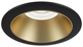 Faretto Da Incasso Moderno Share Alluminio Nero 1 Luce Diffusore Oro 15W