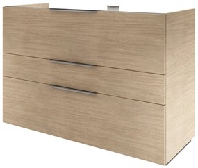 Mobile da bagno a terra L 120 x H 84 x P 48 cm rovere lucido, 3 cassetti SENSEA Neo Line