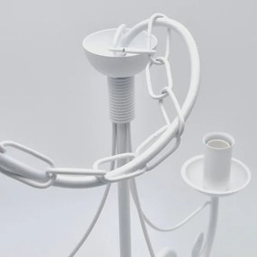 Lampadario a sospensione con catena DONATO 3xE14/40W/230V bianco