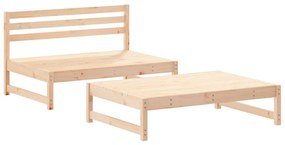 Set Divani da Giardino 2 pz con Cuscini in Legno Massello